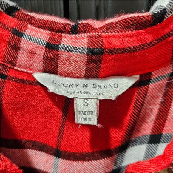 Lucky Brand Flannel 100% Viscose Long Sleeve Button Up With Pockets Size S - Picture 3 of 6